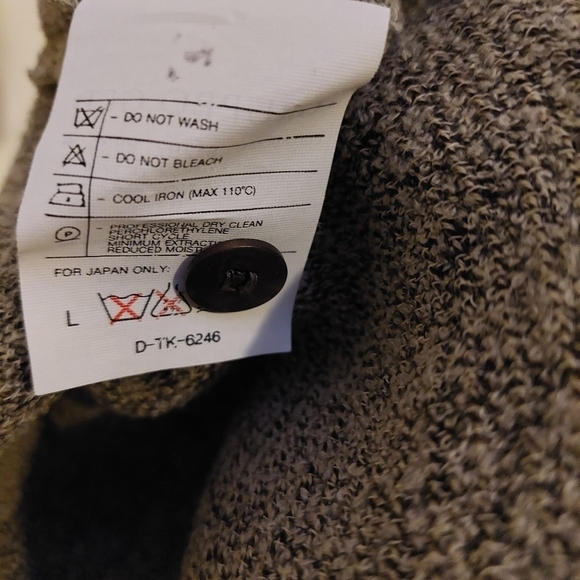 Vintage Giorgio Armani Brown Tunic Top Size 12 Chunky Virgin Wool Button Loop - Picture 7 of 12